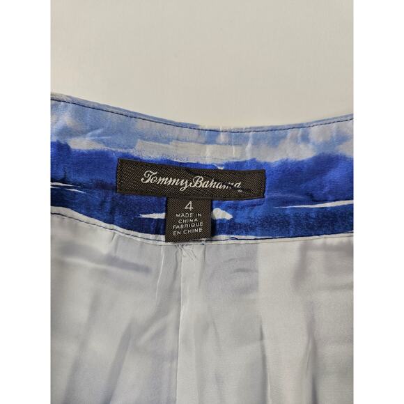 Tommy bahama womens size 4 100% silk lined ombre blue white shorts EUC island - Picture 4 of 7